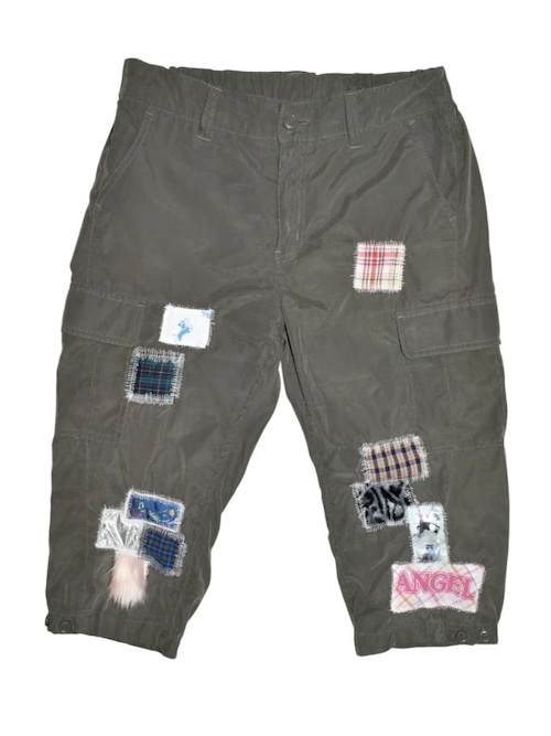 NETSU − Brown Patchwork Cropped Pants