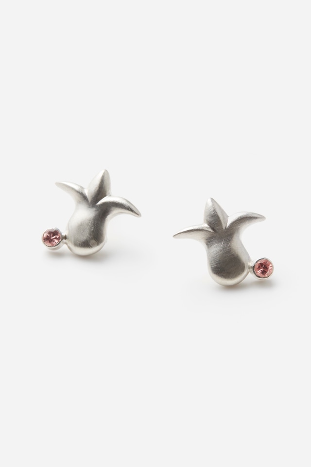 Plant earrings 04 -champagne garnet-