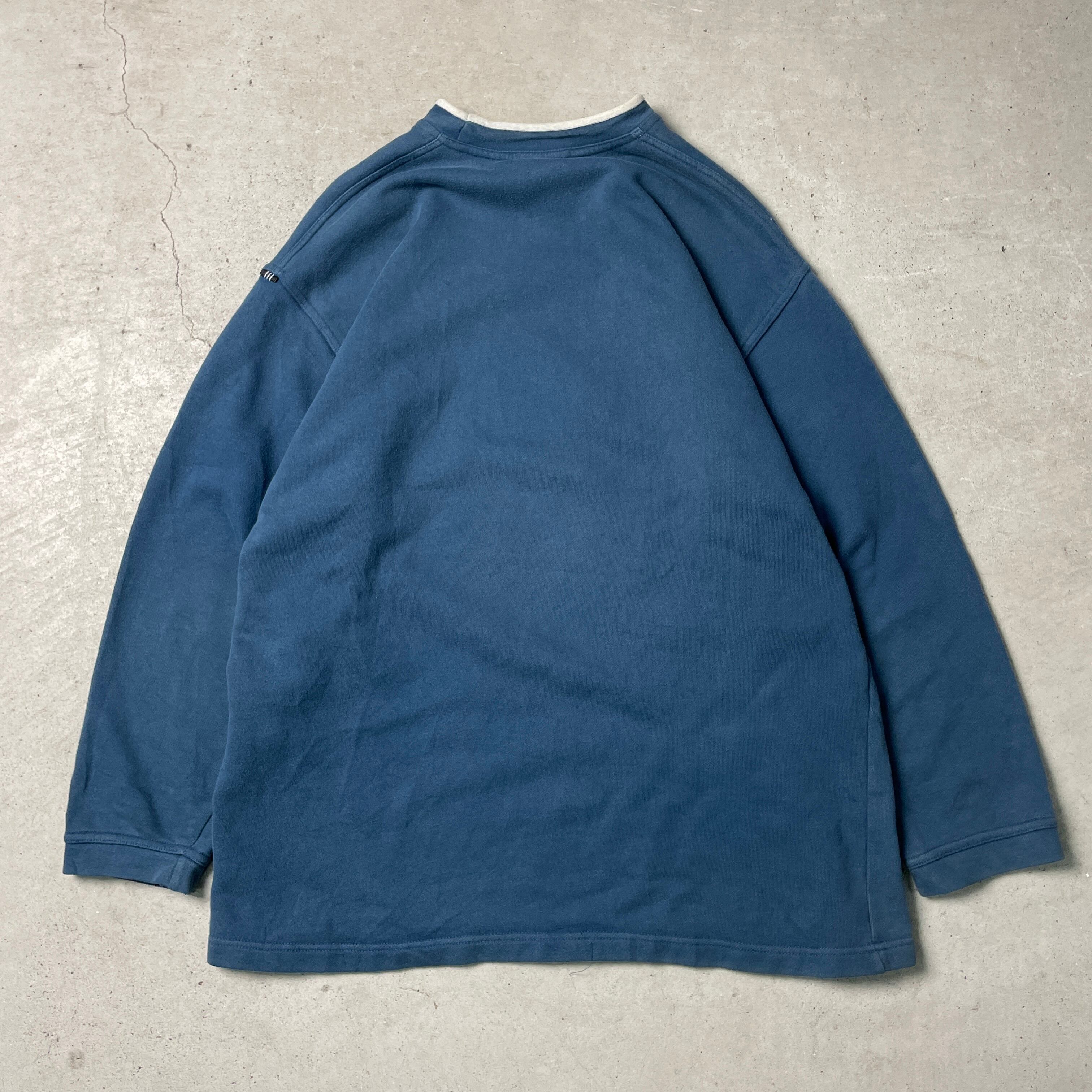 90年代 adidas アディダス トレフォイルロゴ刺繍 モックネック