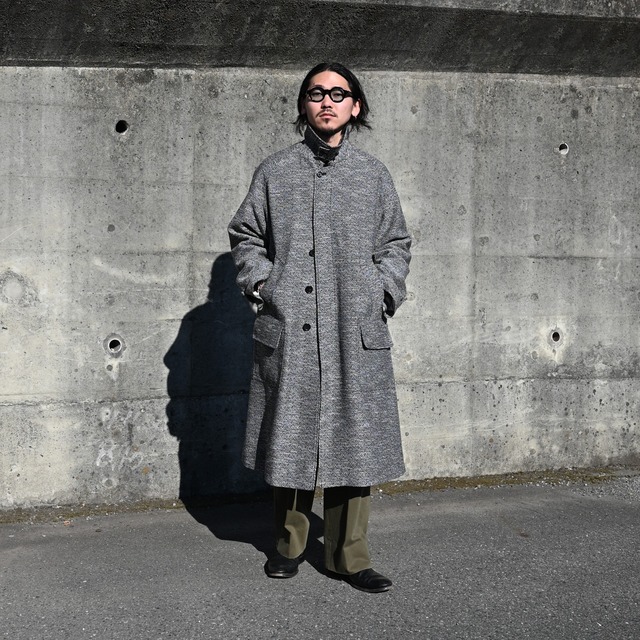 INTERIM / DOUBLE SIDED JACQUARD TWEED DEADSTOCK HYPER BIG HUNTING OVER COAT