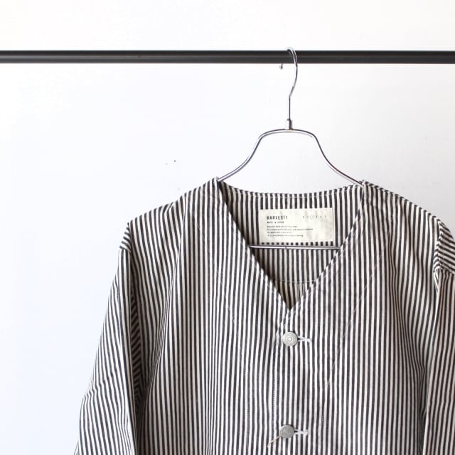 HARVESTY ヒッコリーノーカラーアトリエジャケット No Collar Atelier