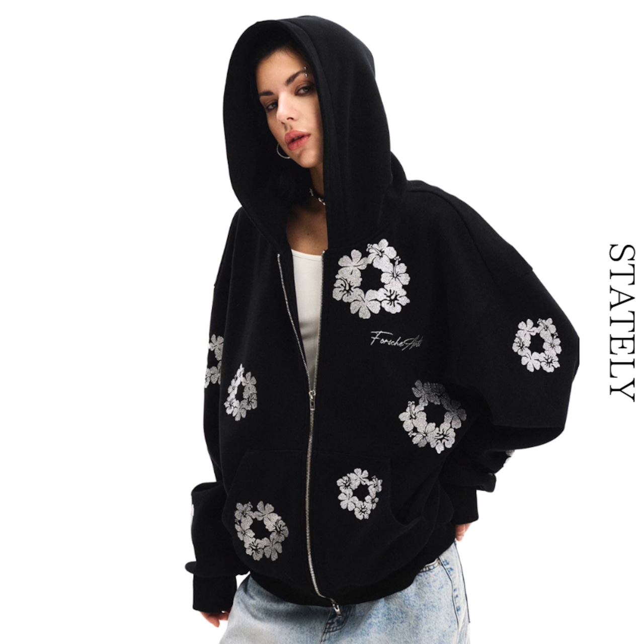 Floral Emblem ジップパーカー_T50・画像3