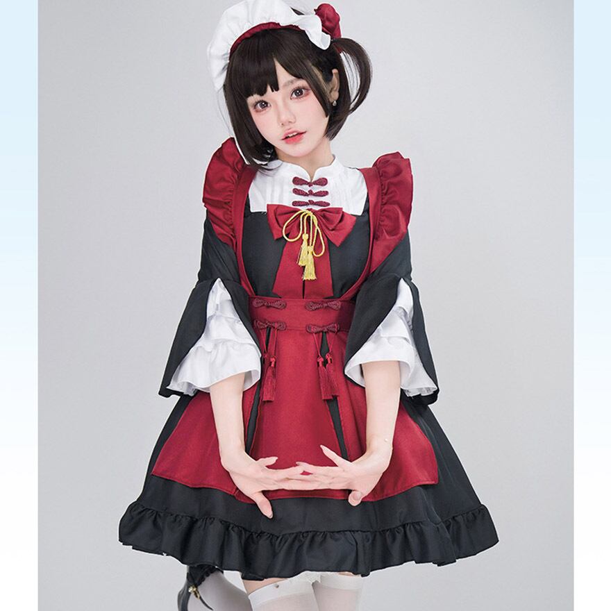 エプロンJSK(後ろバッスル) リボンカチューシャ付き