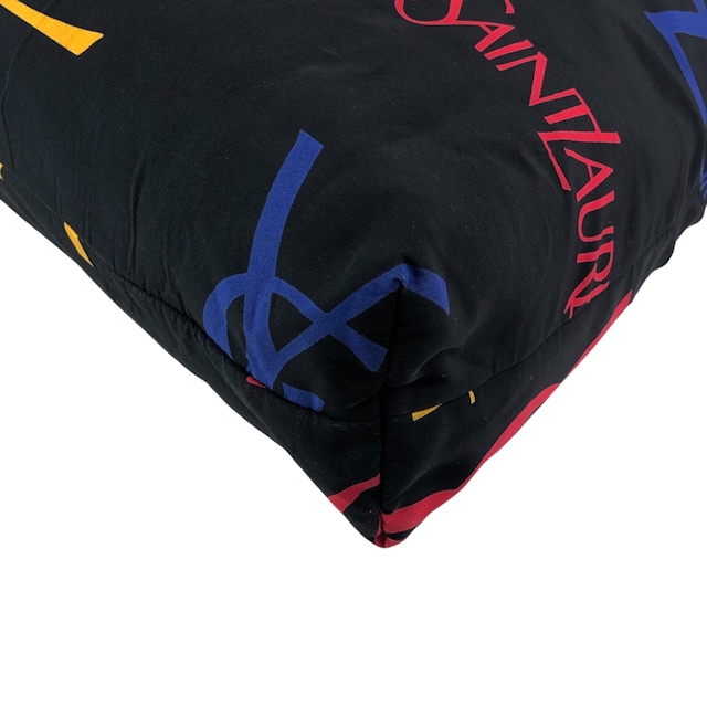 Yves Saint Laurent イヴ・サンローラン トートバッグ ブラック YSL ナイロン 総柄 vintage ヴィンテージ オールド fniuvx