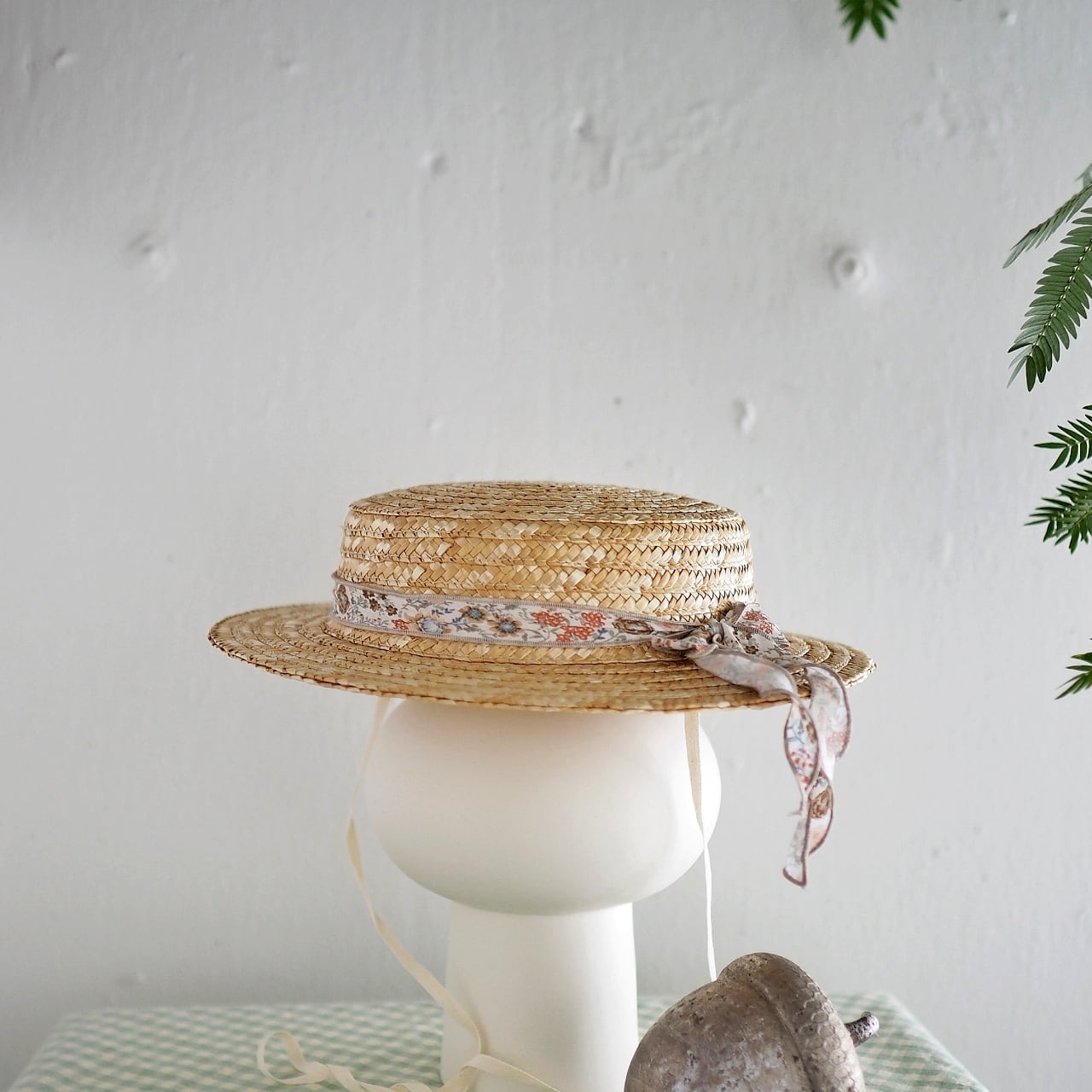 即納»«日本正規品» Popelin Floral Natural Straw Hat ストローハット