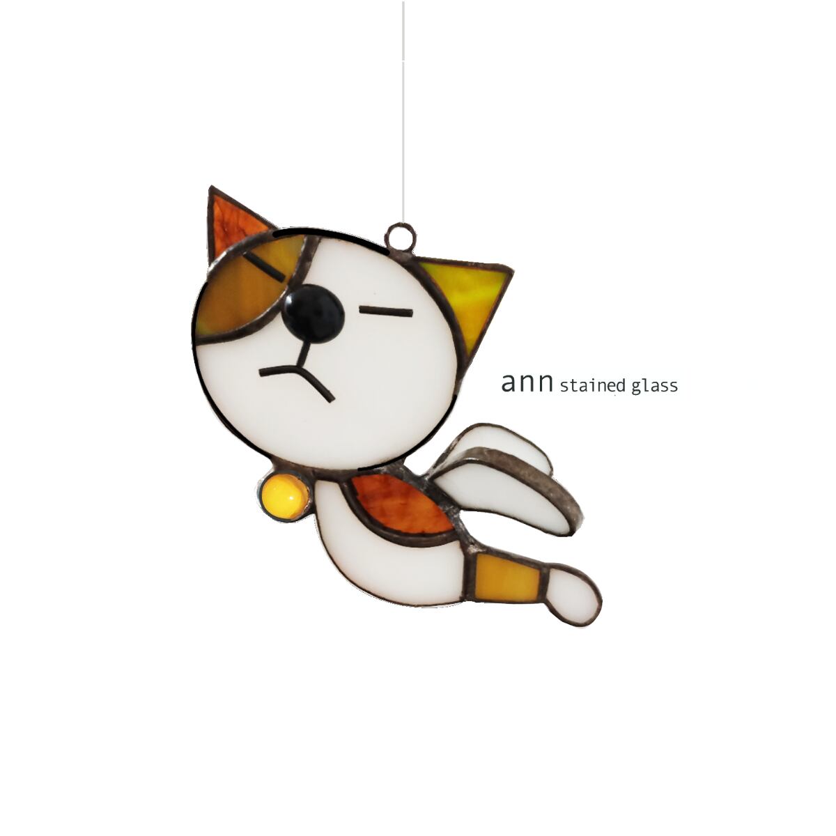 壁掛け ステンドガラス ガラス ネコ イラスト ねこ サークルステンド