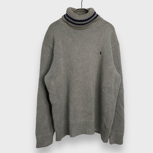 90s POLOSPORT ラルフローレン タートルネックセーター グレー XL