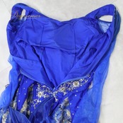 社交ダンス 衣装 スタンダード ドレス ワンピース スタンダードドレス デモ 競技 花柄 フロート レース パーティ 発表会 青 ブルー系 おしゃれ デザイン 上品 きれい スカート 重ね着 競技用 フレアドレス 大人用 発表会衣装 ダンス発表会 フラワープリント 衣装セット レディース ダンスウェア