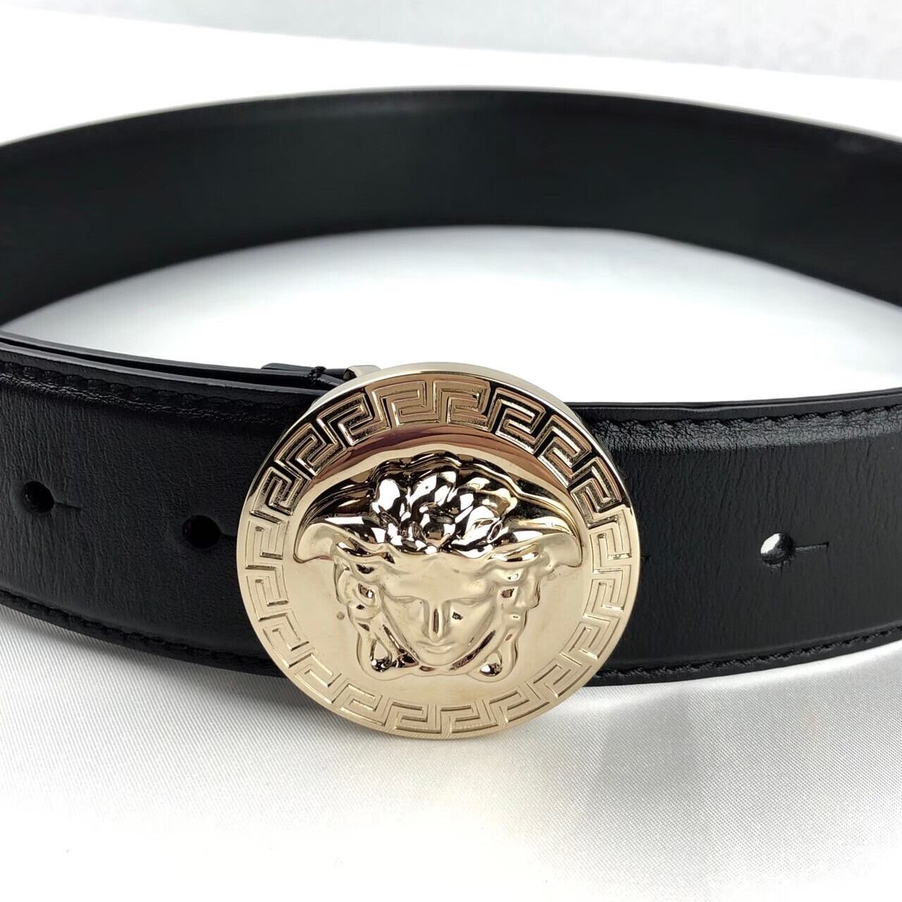 中古】ヴェルサーチ Versace レザーベルト メデューサ ブラック | 小牧