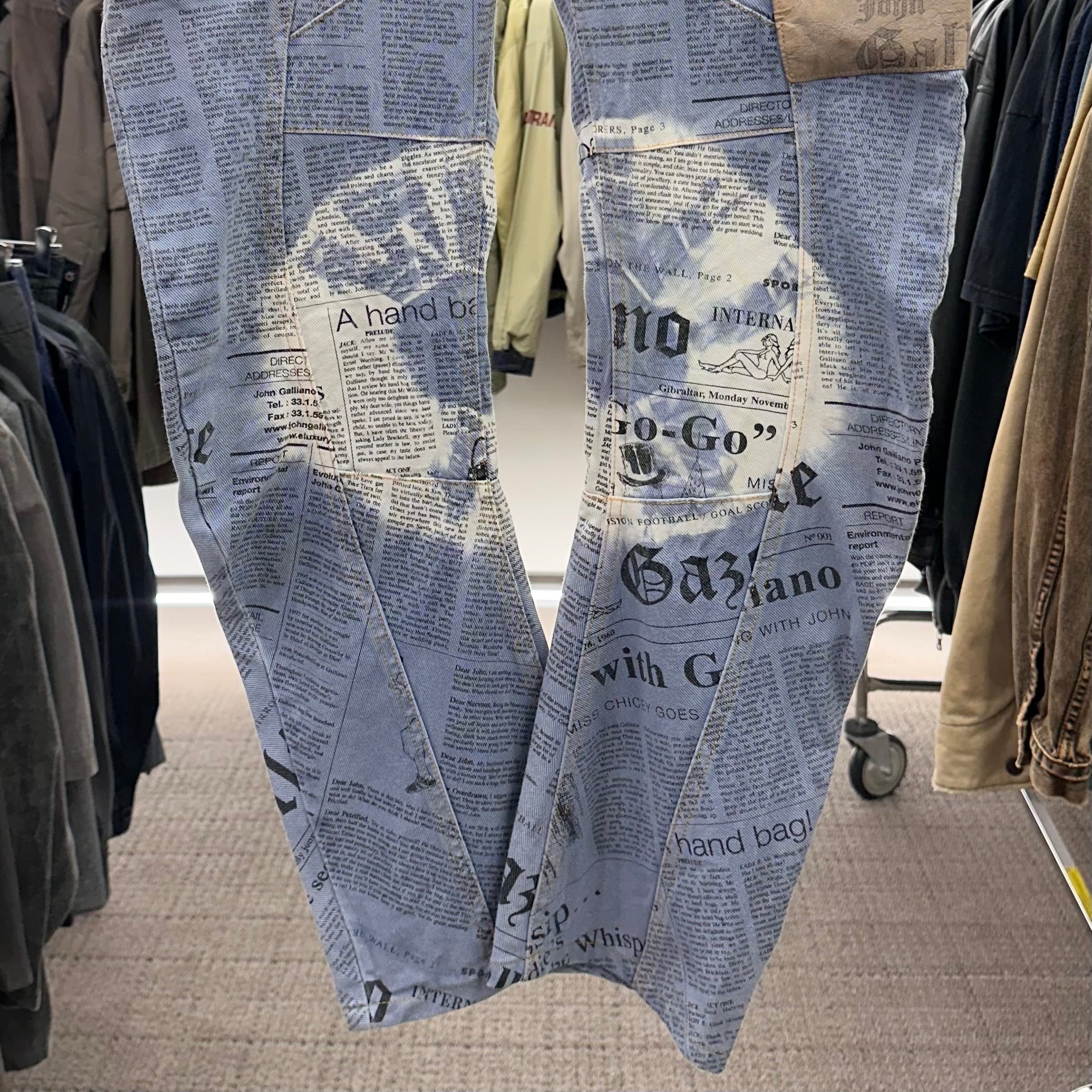 SS2006 JOHN GALLIANO GAZETTE NEWSPAPER CURVED JEANS | ZSC