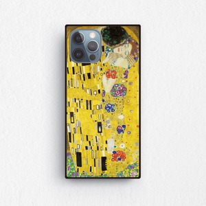 【グスタフ・クリムト】 ～The Kiss（1907-1908）～ 絵画スマホケースiPhone用 全機種対応 強化ガラス製