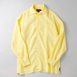 【定価8万】Ralph Lauren Purple Label special linen shirt made in Italy mint condition ／ ラルフローレン パープルレーベル スペシャル リネン シャツ イエロー イタリア製 サイズL 長袖 ビッグサイズ ほぼ未使用品