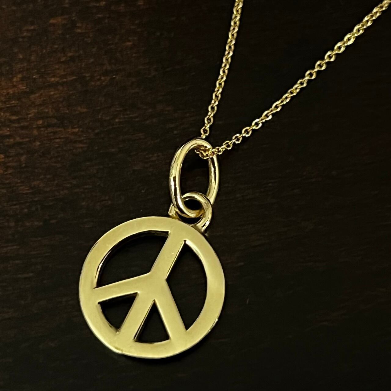 OLD TIFFANY & CO. Peace Sign 18K Gold Charm Necklace | オールド