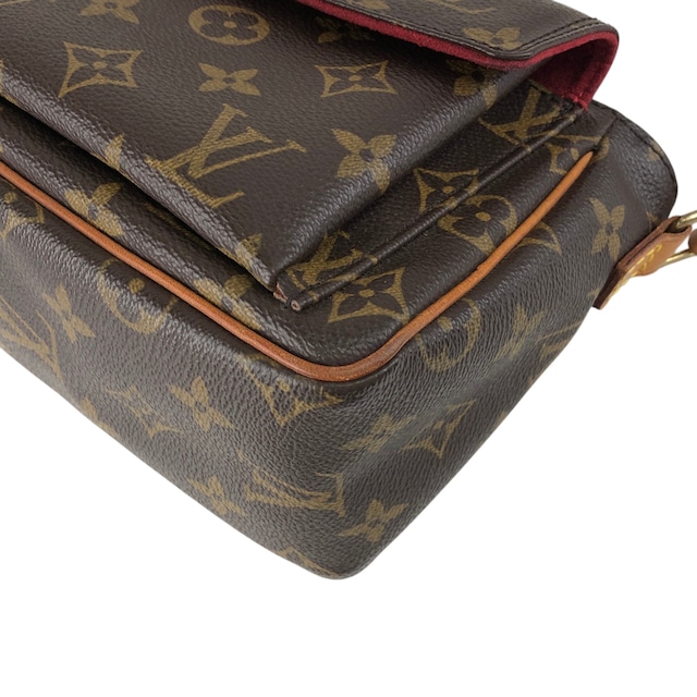 LOUIS VUITTON ルイヴィトン モノグラム ショルダーバッグ ブラウン PVC レザー ヴィバシテPM M51165 vintage ヴィンテージ オールド h8pdry