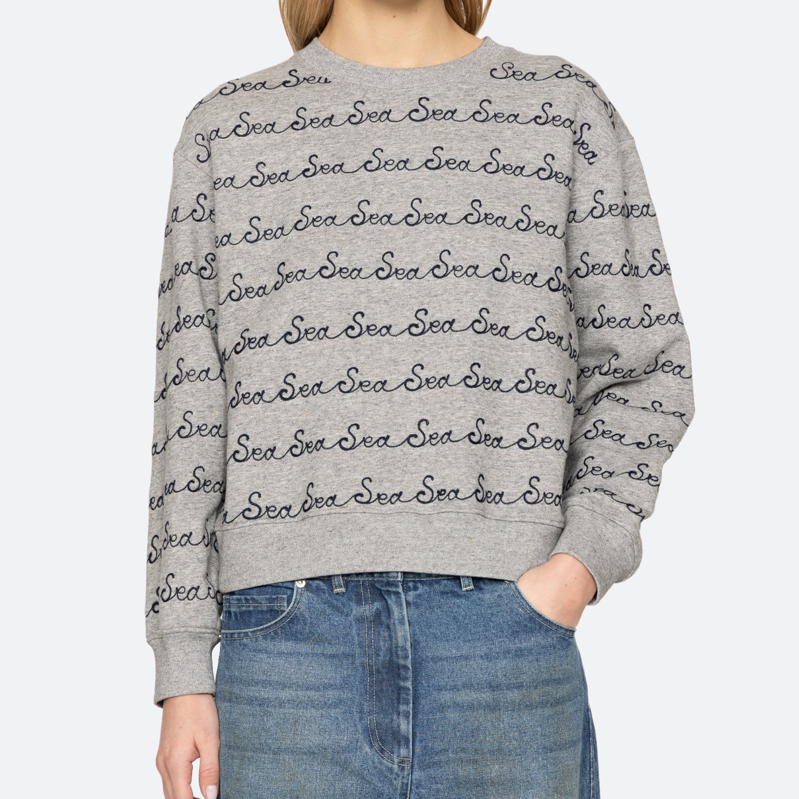 SEA NY VITA EMB SWEATSHIRT GREY