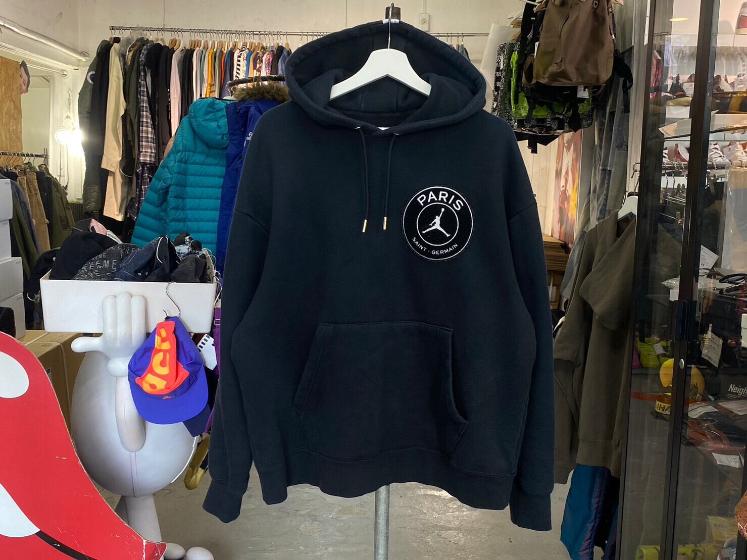 NIKE × PSG JORDAN BRAND AS M J PO TAPED HOODIE BLACK CV9907-010 