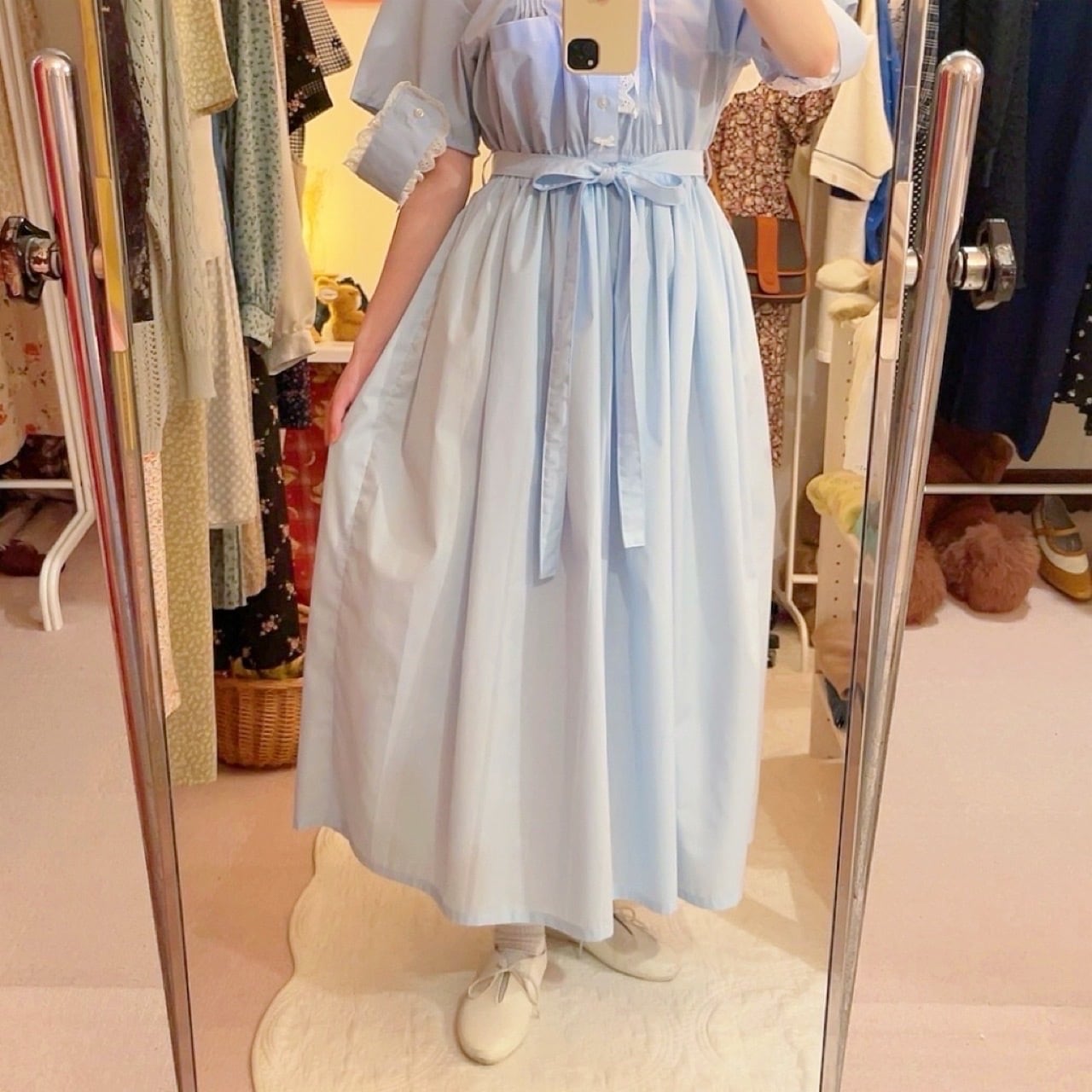 remake : pintuck stripe asymmetry shirt one-piece