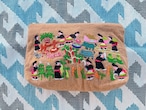 【COI】モン族　ライフシーン刺繍　ポーチ　茶綿