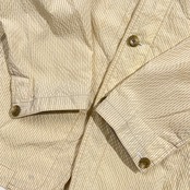 Crocodile クロコダイル シアサッカー ストライプ柄 カバーオール風 ジャケット サイズ L /イエロー ベージュ系 メンズ ワーク