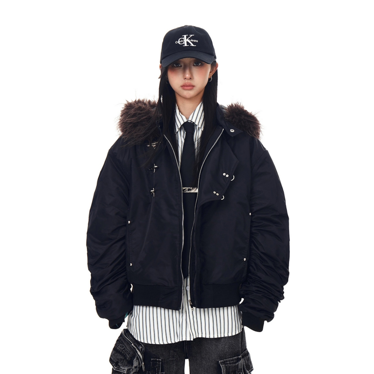 【暖かさUP】ファイヤーマンファー中綿ジャケット T2024