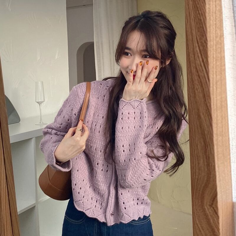 セーター スプリングスタイルニットカーディガントップス 春物 試着室13714374674