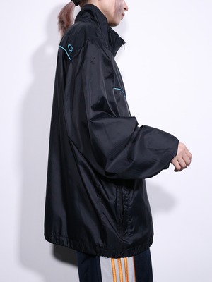 ”oakley” neon blue ellipse logo print nylon jacket