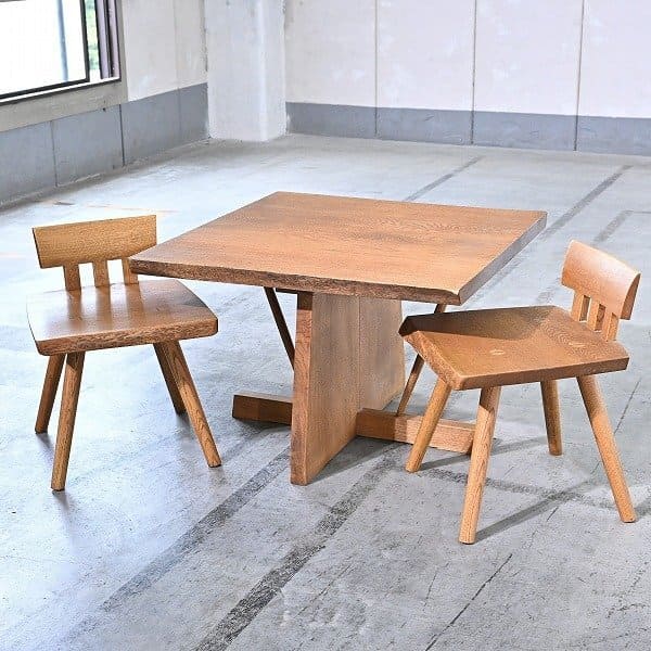 廃盤品 CONDE HOUSE「一本技」ダイニング 3点セット オーク無垢材