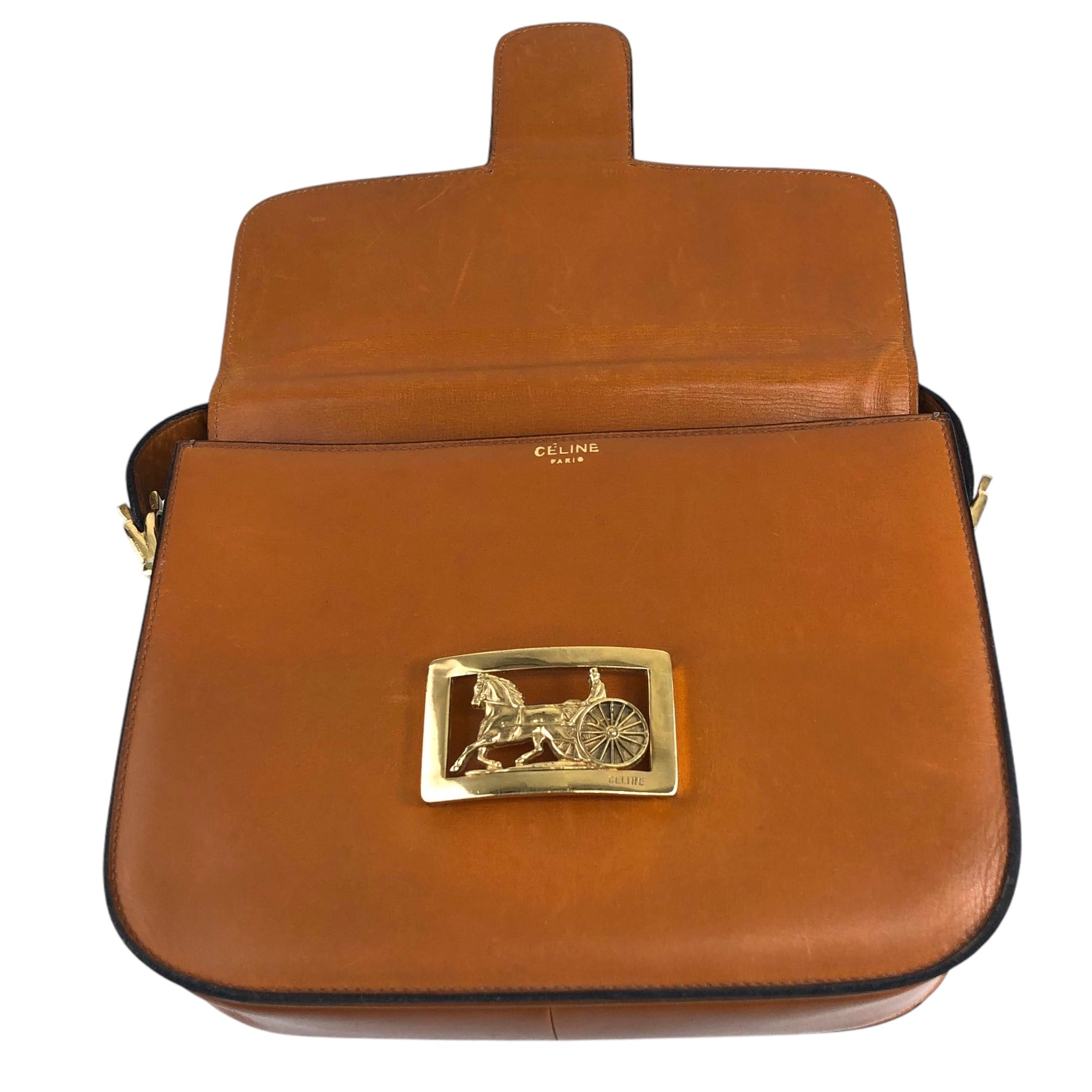 CELINE セリーヌ ショルダーバッグ ブラウン 馬車 ホース