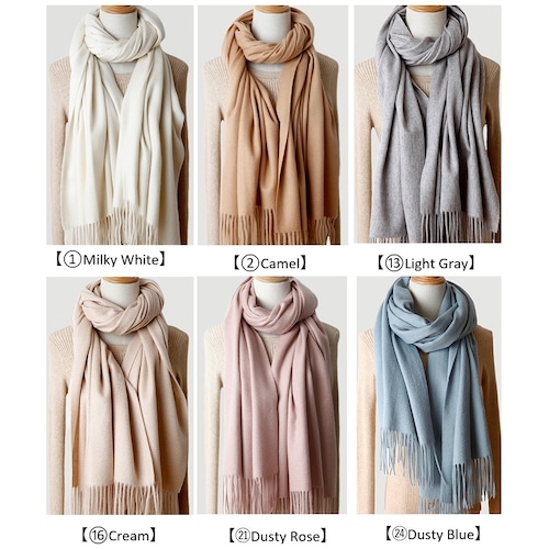 cashmere100％  Stole 200×70/6color