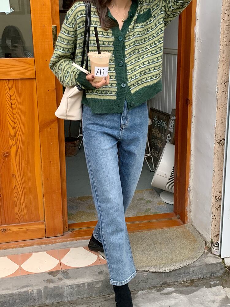 スリムジーンズ オータムウェスト薄手クロップドパンツ 秋物 ビッグFスモールZ韓国91269384431