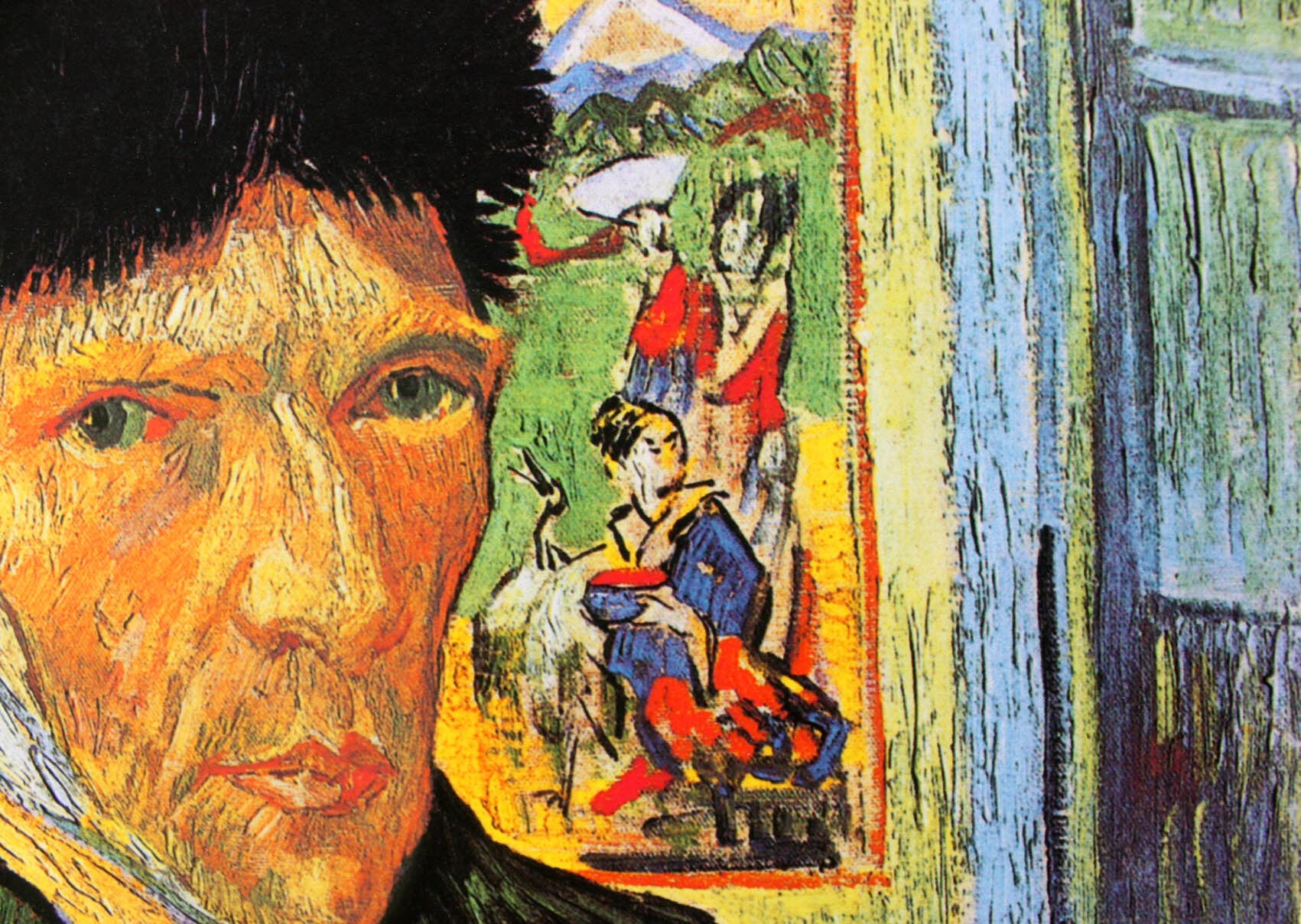 ゴッホ 絵画「包帯をした自画像」額縁4色選択可能 作品証明書 展示用フック 限定エディション付複製画 ジークレ