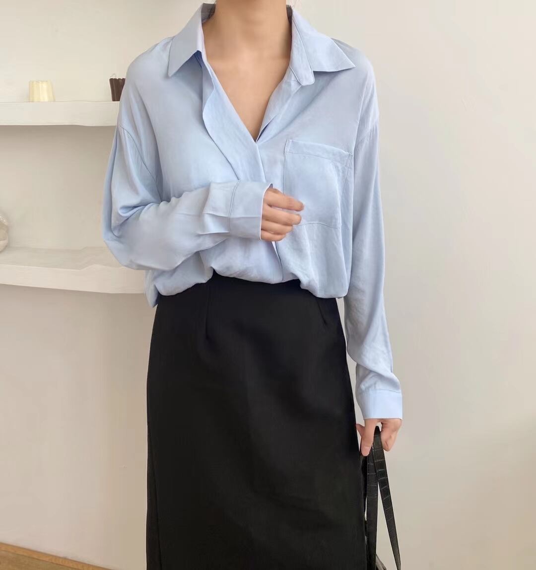 スキッパーとろみシャツ　AJ2205-611