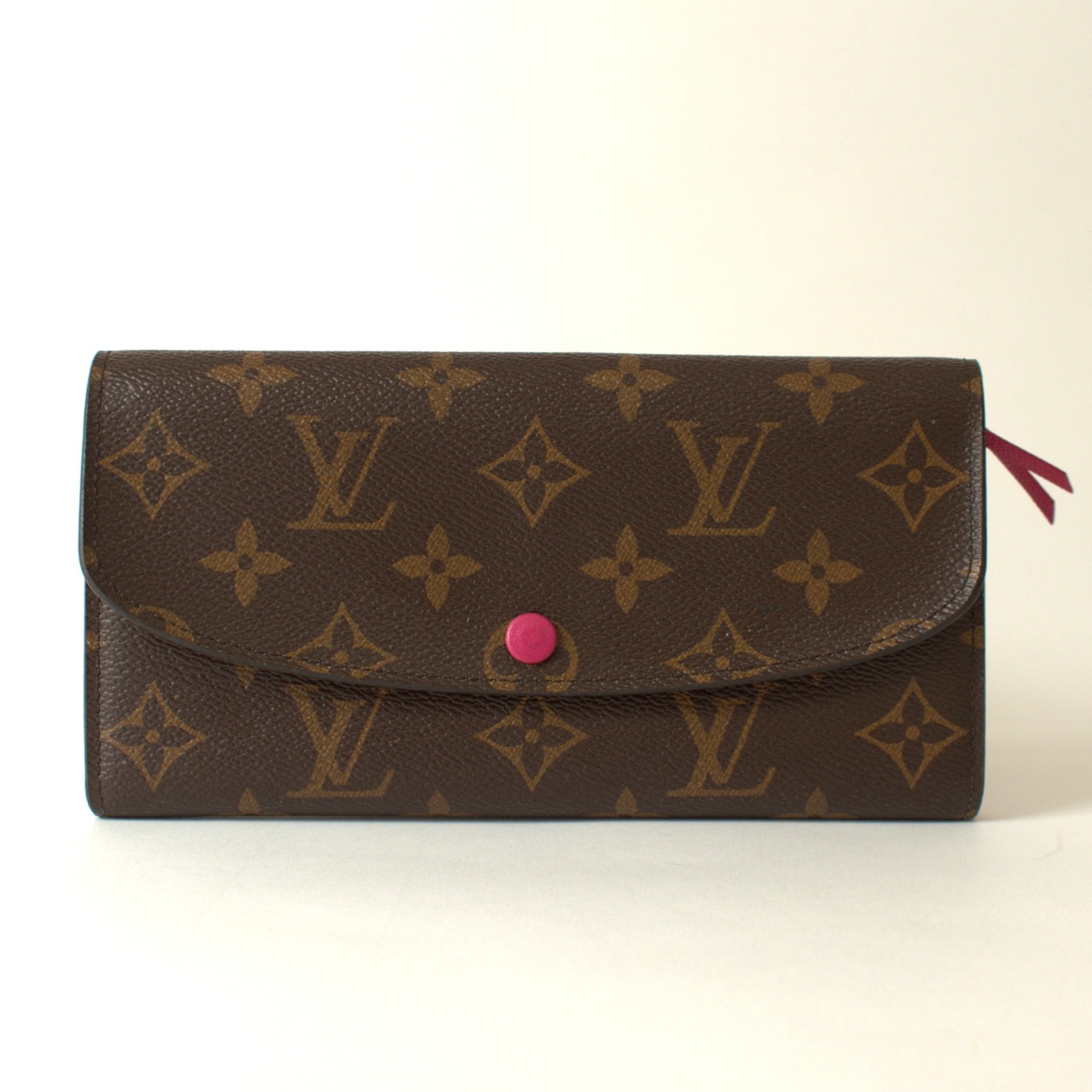 LOUIS VUITTON ルイヴィトン モノグラム ポルトフォイユ エミリー フューシャ M60136 ブラウン×ピンク