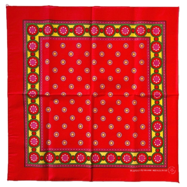 【Good】90s RN15187 ドクロ　ヴィンテージバンダナ