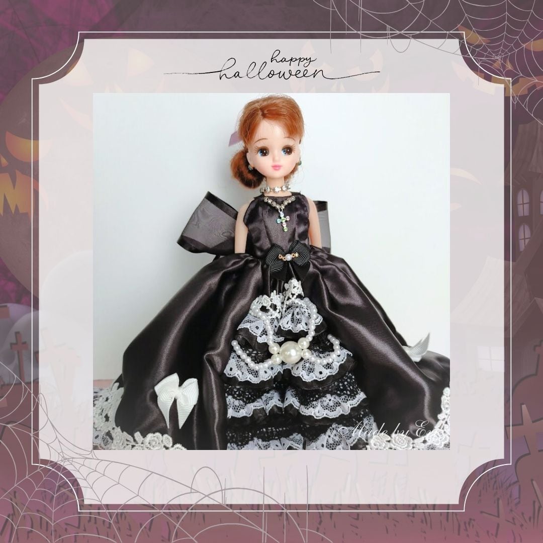 ハロウィンシリーズ】黒とエンジ色のレースドレス | リカコス（リカ