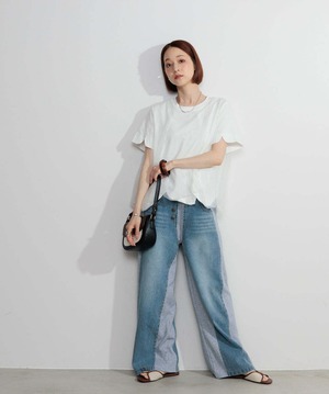 2605147 オーバーチュールスカラップTシャツ white