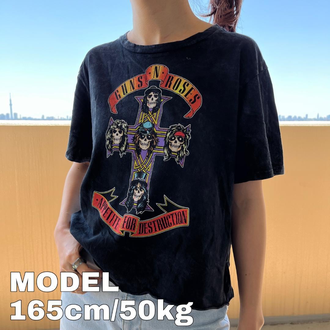 ガンズアンドローゼズ バンドT ツアープリントTシャツ XL ブラック 黒 