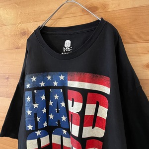 【HARDCORE】星条旗 プリント ロゴ Tシャツ XXL ビッグサイズ オーバサイズ 大きいサイズ  ハードコア US古着 アメリカ古着