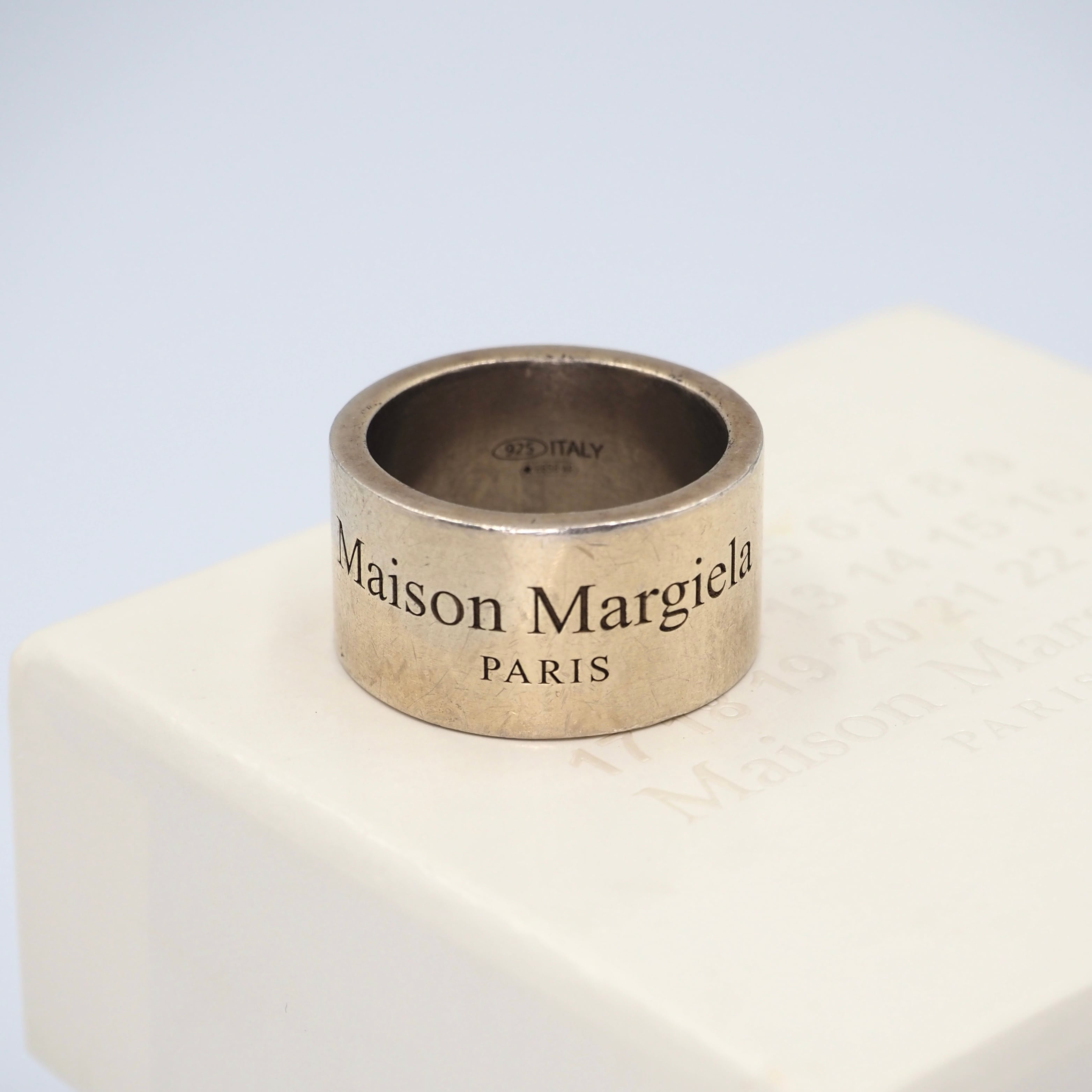 Maison Margiela 約18号 ロゴリング シルバー925 メゾンマルジェラ 付属品付き