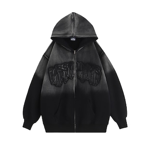 Melt Patch Embroidery Gradient Washed Jacket Parka