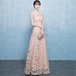 ロングスモールイブニングドレス2023新しい高級宴会気質サテンフランスの高品質ドレスは毎日着用できます