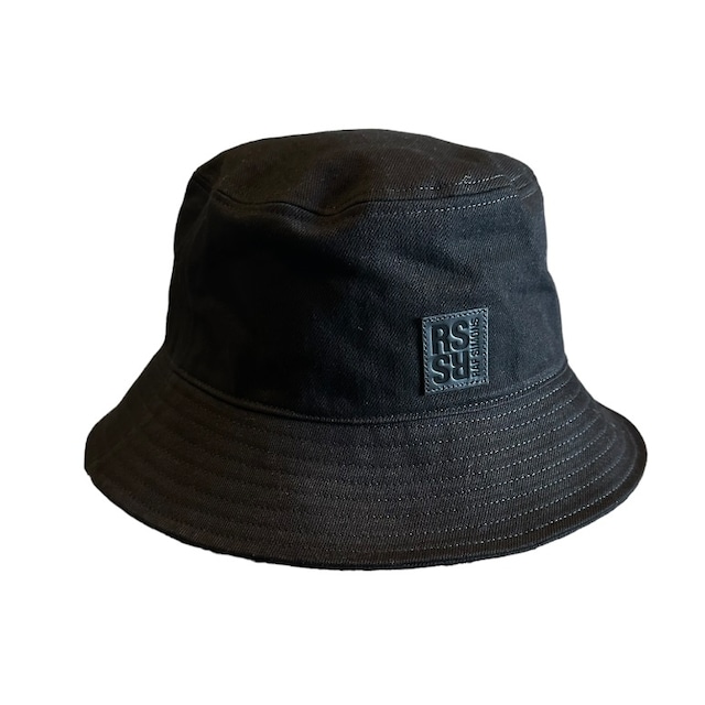 【RAF SIMONS】Bucket hat with small leather patch(BLACK)