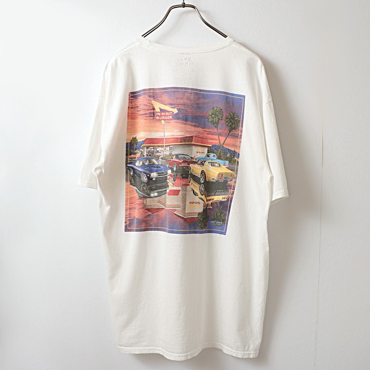 IN-N-OUT BURGER インアンドアウトバーガー 夕焼 "sun-set" プリント Tシャツ 古着 used