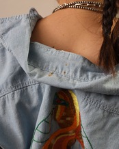 1970-80's C.R.Anthony Co. BUCKHIDE / Hand Embroidery Shirt