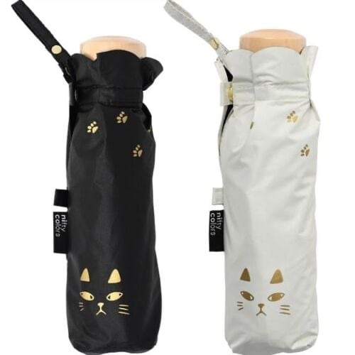 晴雨兼用 遮光猫5段ミニ折りたたみ傘【nifty colors】