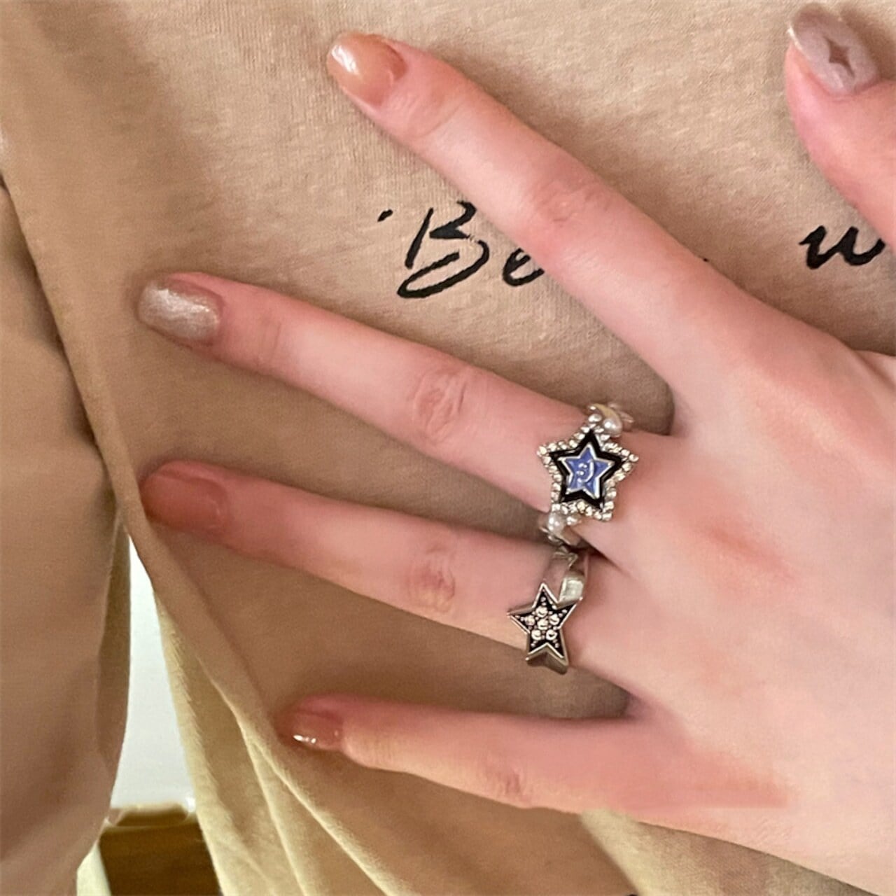 cherryyyyレトロスターユーズド加工リング セット