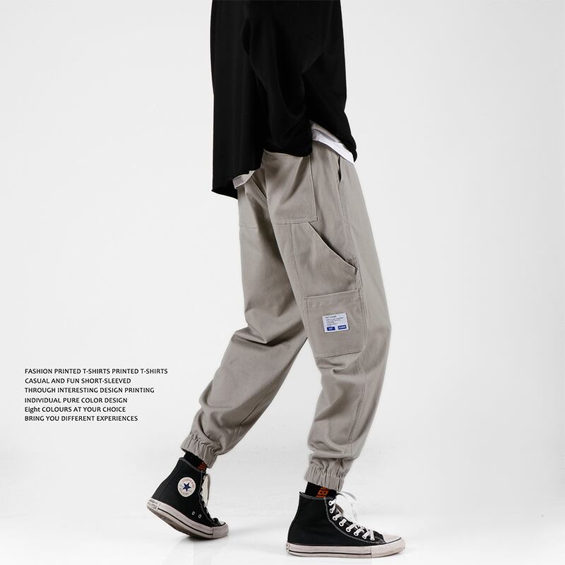 全2色 カーゴパンツ ストレート カジュアル シンプル 無地