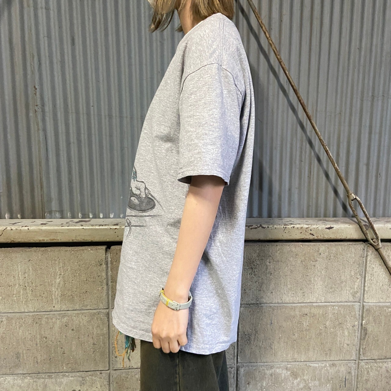 POPEYE ポパイ DJ キャラクタープリントTシャツ メンズM 古着 ライト 
