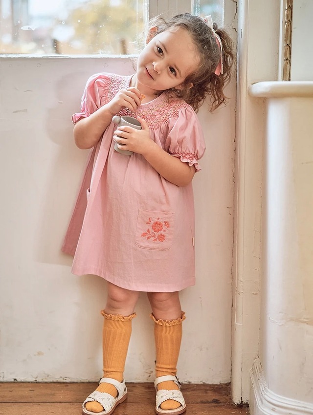 即納┊︎ラスト1点【HAPPY OLOGY】 Shanaya Hand Smocked Dress