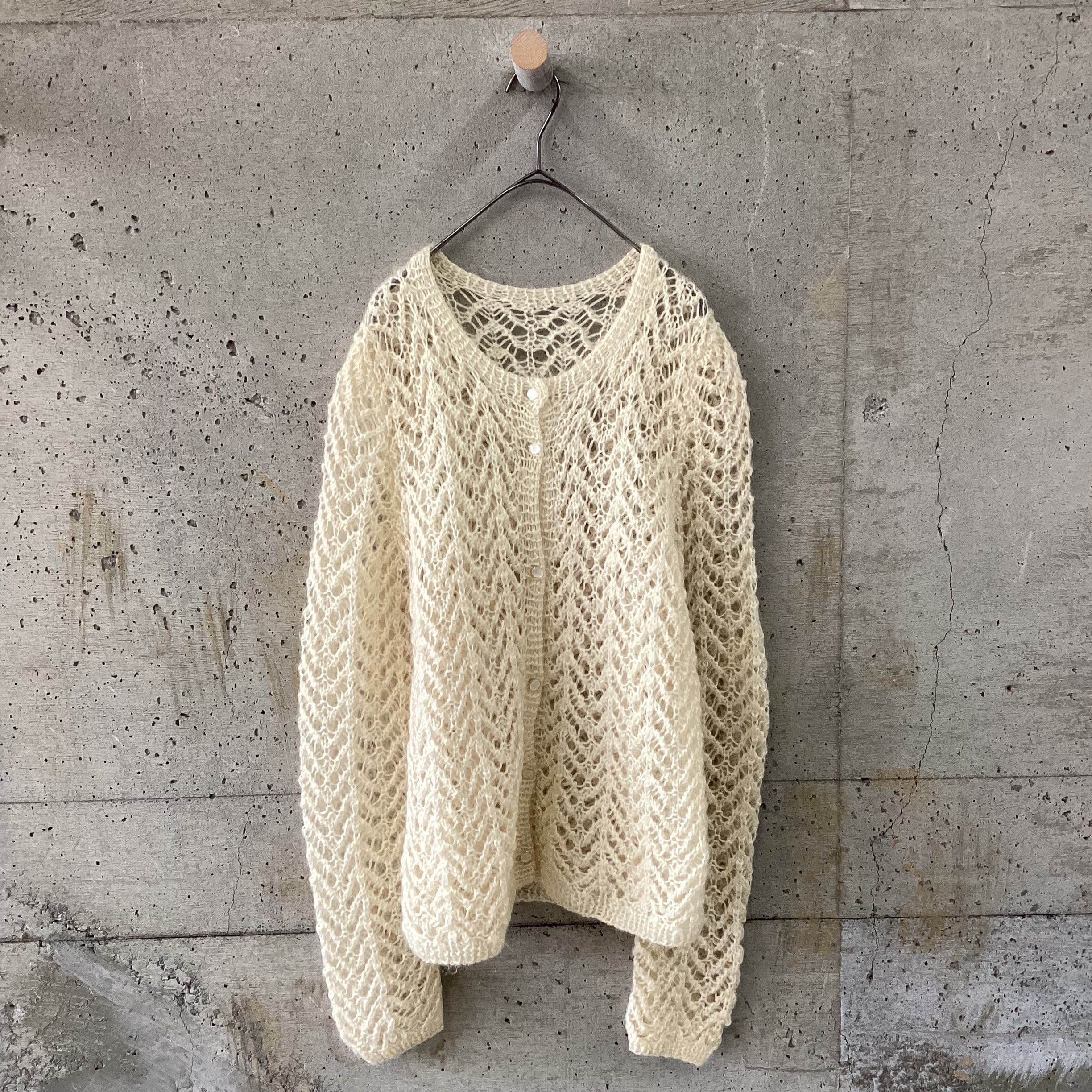 Openwork knit cardigan